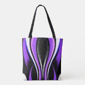 Abstracte Paarse witte en zwarte curve Tote Bag (Achterkant)