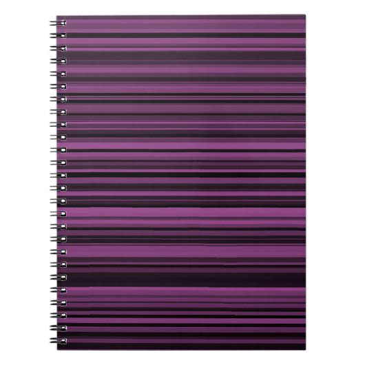 Abstracte Paarse zwarte strepen Notitieboek (Voorkant)