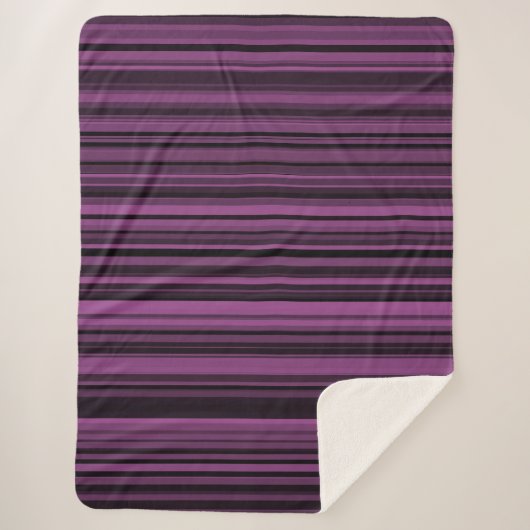 Abstracte Paarse zwarte strepen Sherpa Deken (Voorkant)