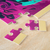 Abstracte Paarse & zwarte wervelpuzzel – 520 stuks Legpuzzel (Zijkant)