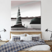 Abstracte Pacific Coast Minimale Kunst Canvas Afdruk (Insitu (Slaapkamer))
