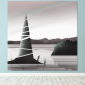 Abstracte Pacific Coast Minimale Kunst Canvas Afdruk (Insitu (Houten vloer))
