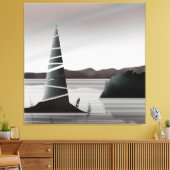Abstracte Pacific Coast Minimale Kunst Canvas Afdruk (Insitu (Woonkamer))