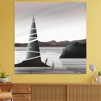 Abstracte Pacific Coast Minimale Kunst Canvas Afdruk
