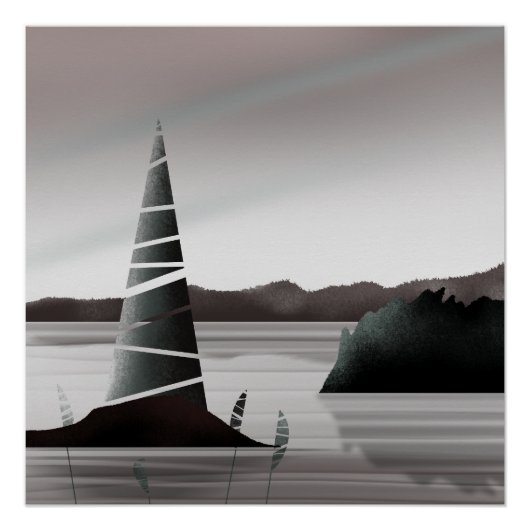 Abstracte Pacifische Kust Minimale Kunst Perfect Poster (Voorkant)
