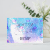 Abstracte pacock, Waterverf responskaarten RSVP Kaartje (Staand voorkant)