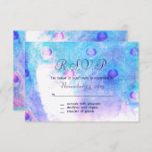 Abstracte pacock, Waterverf responskaarten RSVP Kaartje (Voorkant / Achterkant)