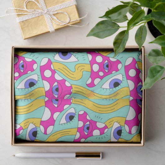 Abstracte paddenstoel met oogpatroon Decoupage Tissuepapier (Geschenk)