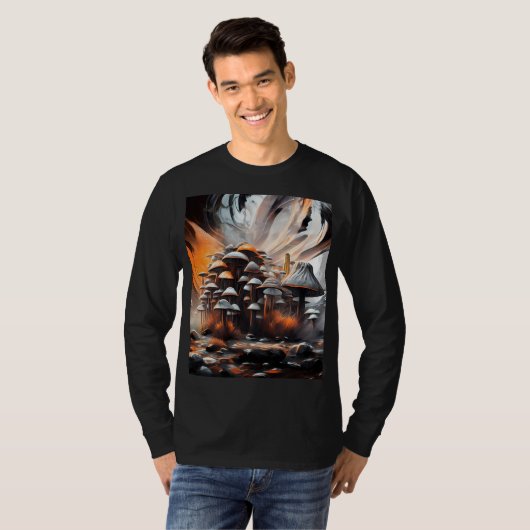 Abstracte paddenstoel t-shirt (Voorkant volledig)