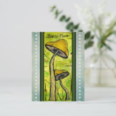 Abstracte paddenstoelen in de Waterverf. Briefkaart (Staand voorkant)