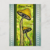 Abstracte paddenstoelen in de Waterverf. Briefkaart (Voorkant)