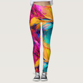 Abstracte Paint Pop Mode Leggings (Voorkant)