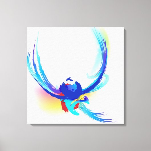Abstracte Paint Splatter Bird in Flight Canvas Afdruk (Voorkant)