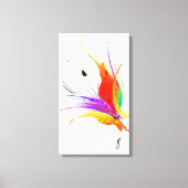 Abstracte Paint Splatter Bird of Paradise Canvas Afdruk (Voorkant)
