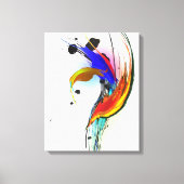 Abstracte Paint Splatter Bird of Paradise Canvas Afdruk (Voorkant)