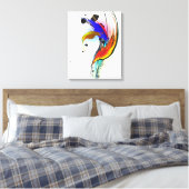 Abstracte Paint Splatter Bird of Paradise Canvas Afdruk (Insitu (Slaapkamer))