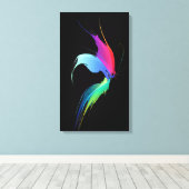 Abstracte Paint Splatter Butterfly op Zwart Canvas Afdruk (Insitu (Houten vloer))