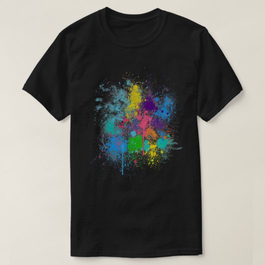  Abstracte Paint Splatter Design Mannen Vrouwen K T-shirt (Design voorkant)