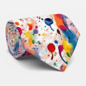 Abstracte Paint Splatter Patroon Kleurrijk Modern Stropdas (Opgerold)