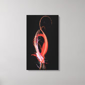 Abstracte Paint Splatter Roze Flamingo op bBlack Canvas Afdruk (Voorkant)