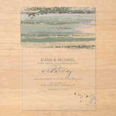 Abstracte Paint Strokes Wedding V3 ID886 Acryl Uitnodigingen (Voorkant)