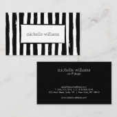 Abstracte Painted Black Stripes Visitekaartje (Voorkant / Achterkant)