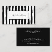 Abstracte Painted Black Stripes Visitekaartje (Voorkant / Achterkant)