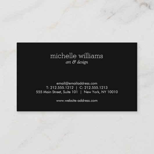 Abstracte Painted Black Stripes Visitekaartje (Achterkant)