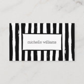 Abstracte Painted Black Stripes Visitekaartje (Voorkant)
