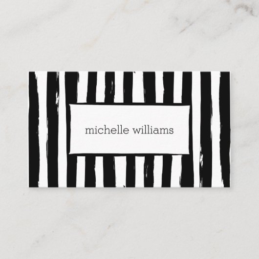 Abstracte Painted Black Stripes Visitekaartje (Voorkant)