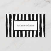 Abstracte Painted Black Stripes Visitekaartje (Voorkant)