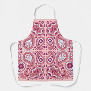 Abstracte Paisley Patroon tinten van roze bloemen Schort