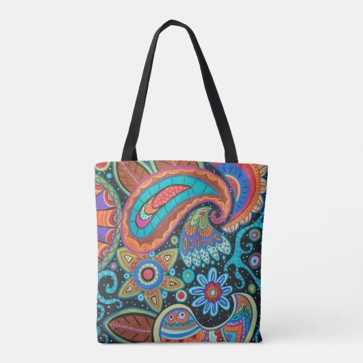 Abstracte Paisley Tote Bag (Achterkant)