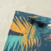 Abstracte Palm Leaf Patroon aangepaste naam strand Strandlaken (In situ)