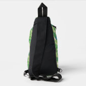 Abstracte Palm Leaf Pattern aangepaste naam Sling Bag (Achterkant)
