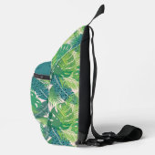 Abstracte Palm Leaf Pattern aangepaste naam Sling Bag (Rechts)