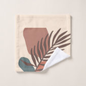Abstracte palmbladminimalistische kunst bad handdoek (Wasdoekje)