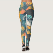Abstracte palmbladpatroon leggings (Achterkant)