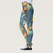 Abstracte palmbladpatroon leggings (Links)