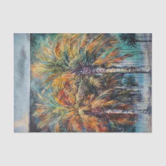 Abstracte Palmbomen Beachy Decoupage Tissuepapier (Voorkant)