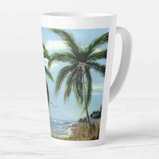 Abstracte palmbomen latte mok (Rechterhoek)