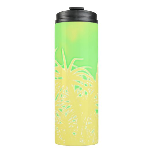 Abstracte palmbomen met gestileerde palmbomen thermosbeker (Voorkant)