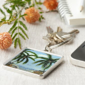 Abstracte palmbomen sleutelhanger (Zijkant)