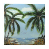 Abstracte palmbomen tegeltje (Voorkant)
