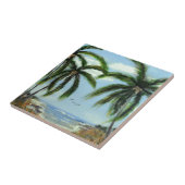 Abstracte palmbomen tegeltje (Zijkant)