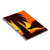 Abstracte palmboom op zonsondergang door water notitieboek (Rechterzijde)