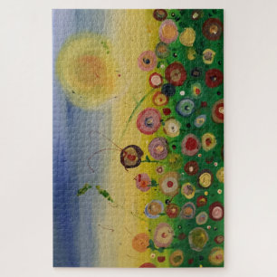 Abstracte papaver legpuzzel