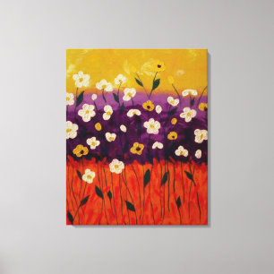 "Abstracte papavers 2" van Linda Powell~Canvas Canvas Afdruk