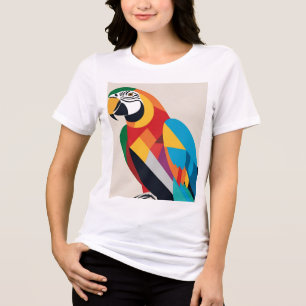 Abstracte papegaai: Vette Kleur Vector Tri-Blend Shirt