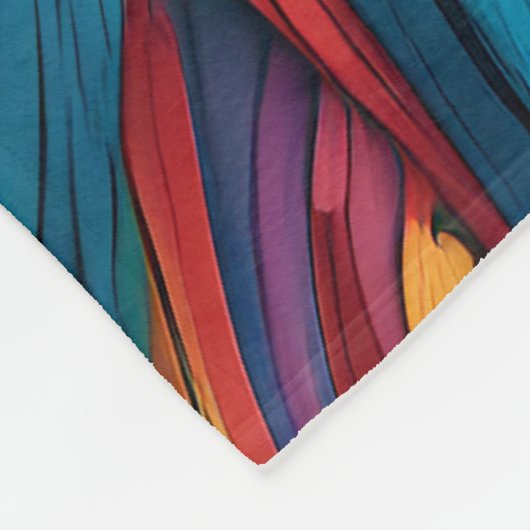 ABSTRACTE PAPEGAAIENDEKEN FLEECE DEKEN (Hoek)